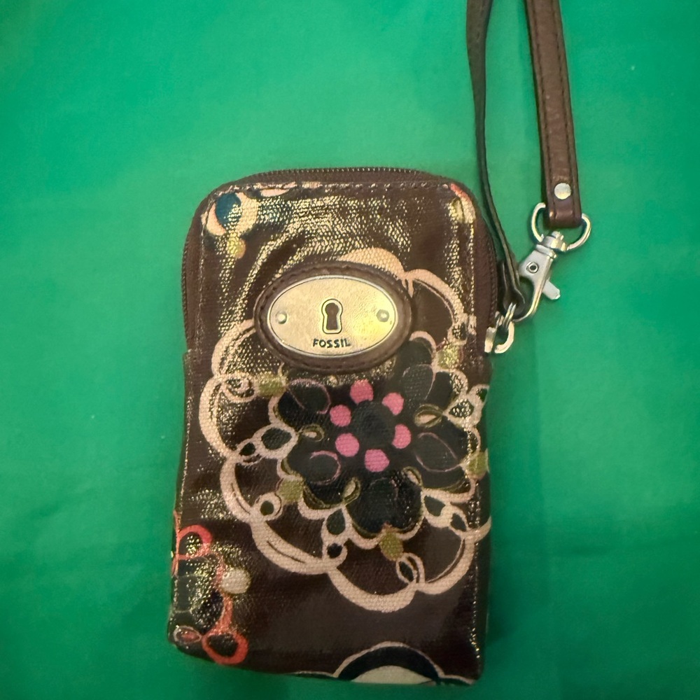 Fossil Multicolor Floral Phone Wristlet